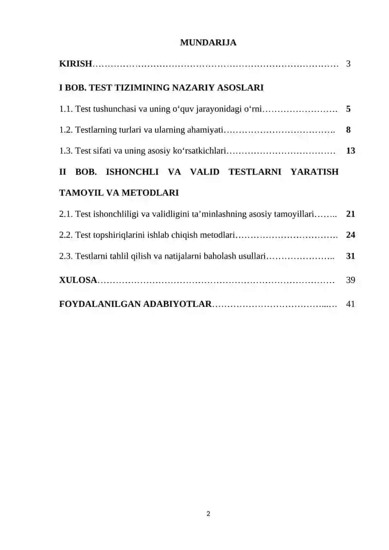 Ishonchli validli testlarni yaratish tamoyil va metodlari 2