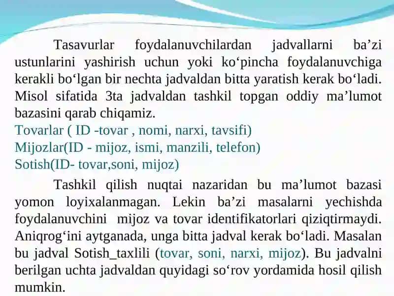 Tranzaksiyalarni boshqarish. 2
