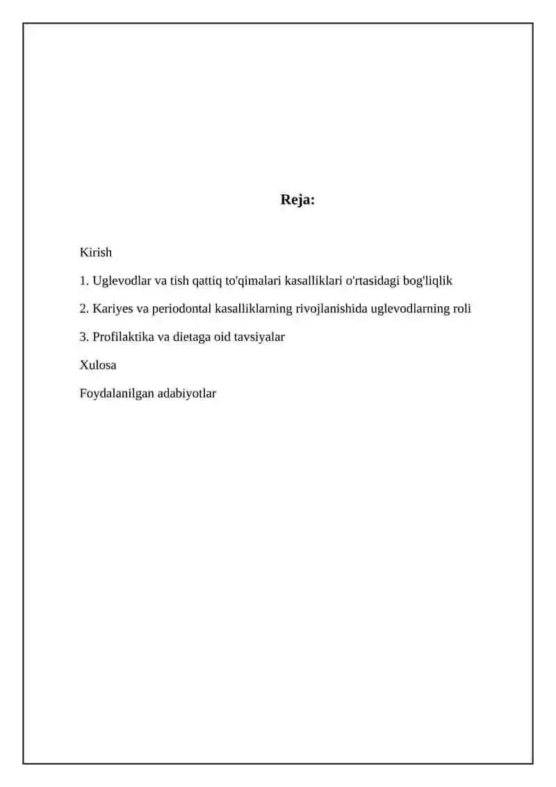 Uglevodlar va tish qattiq to'qimalari kasalliklari o'rtasidagi bog'liqlik 2