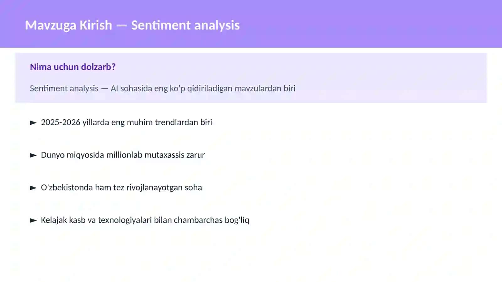 AI | NLP TABIIY TIL QAYTA ISHLASH 2