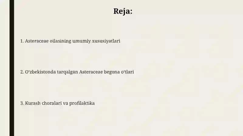 Murakkab gullilar oilasiga kiruvchi begona o'tlar 2