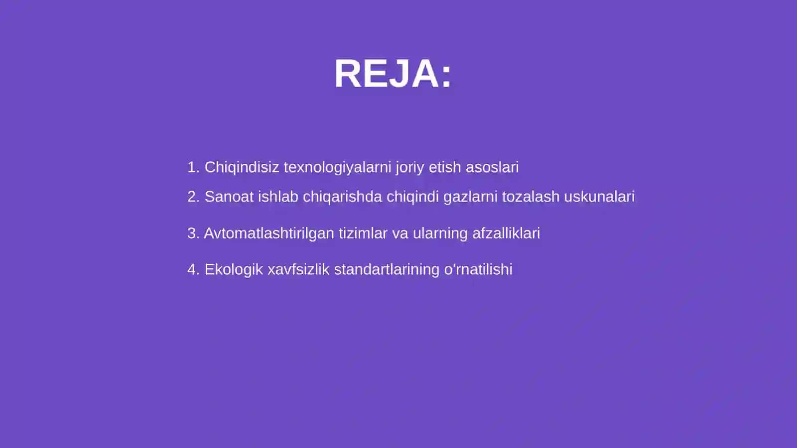 Chiqindisiz texnologiyalarni joriy etish asoslari 2