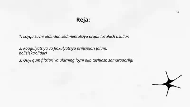 Loyqa suvni tozalash,filtirlash Esonova Munavvar 2