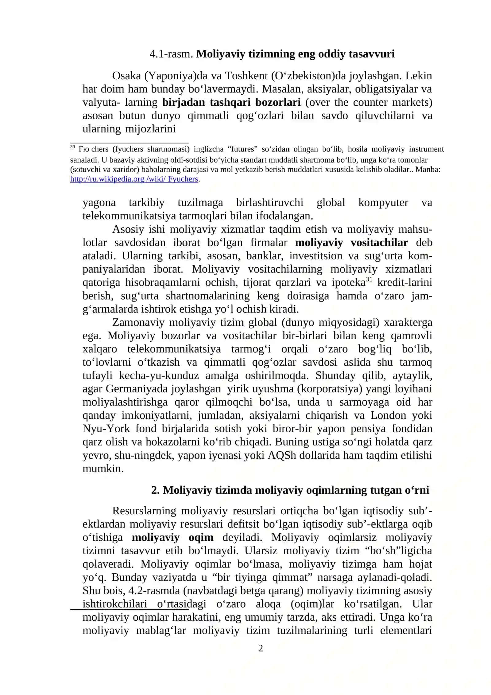 Moliyaviy tashkilotlar va moliyaviy infratuzilma 2