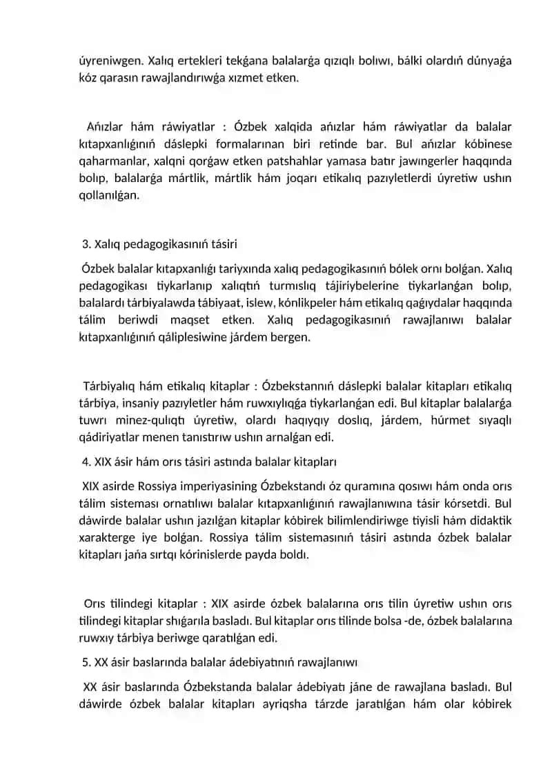 Ózbek balalar kitapqumarlıǵınıń dáslepki kórinisleri 2