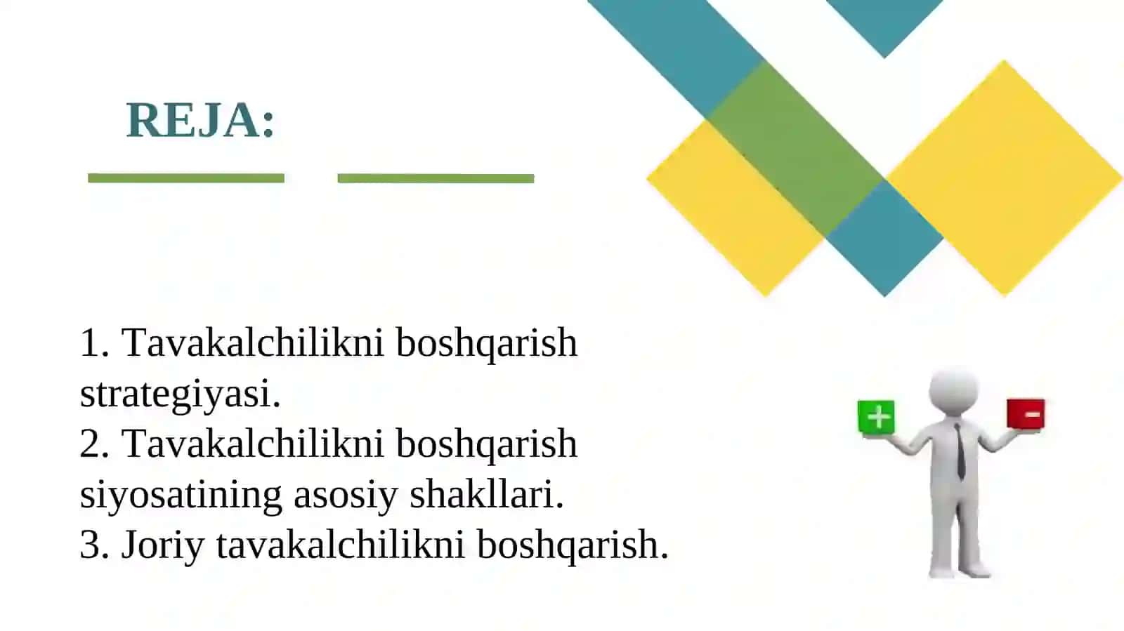 RISKLARNI BОSHQАRISH SIYOSАTI,KONSEPSIYASI VA STRATEGIYASI 2