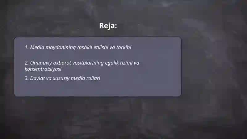 Media maydon tuzilishi va tasiri 2