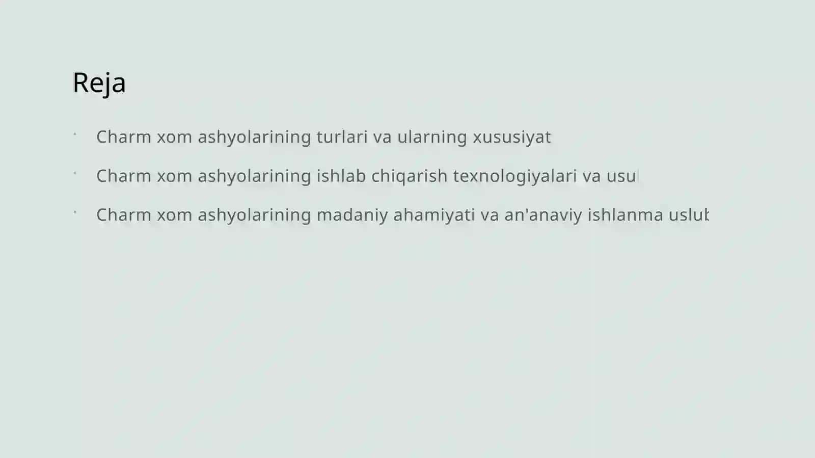Charm xom ashyolariga tavsif 2