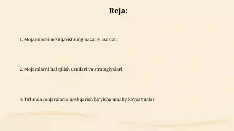 Mojarolarni boshqarish pedagogikasi 2