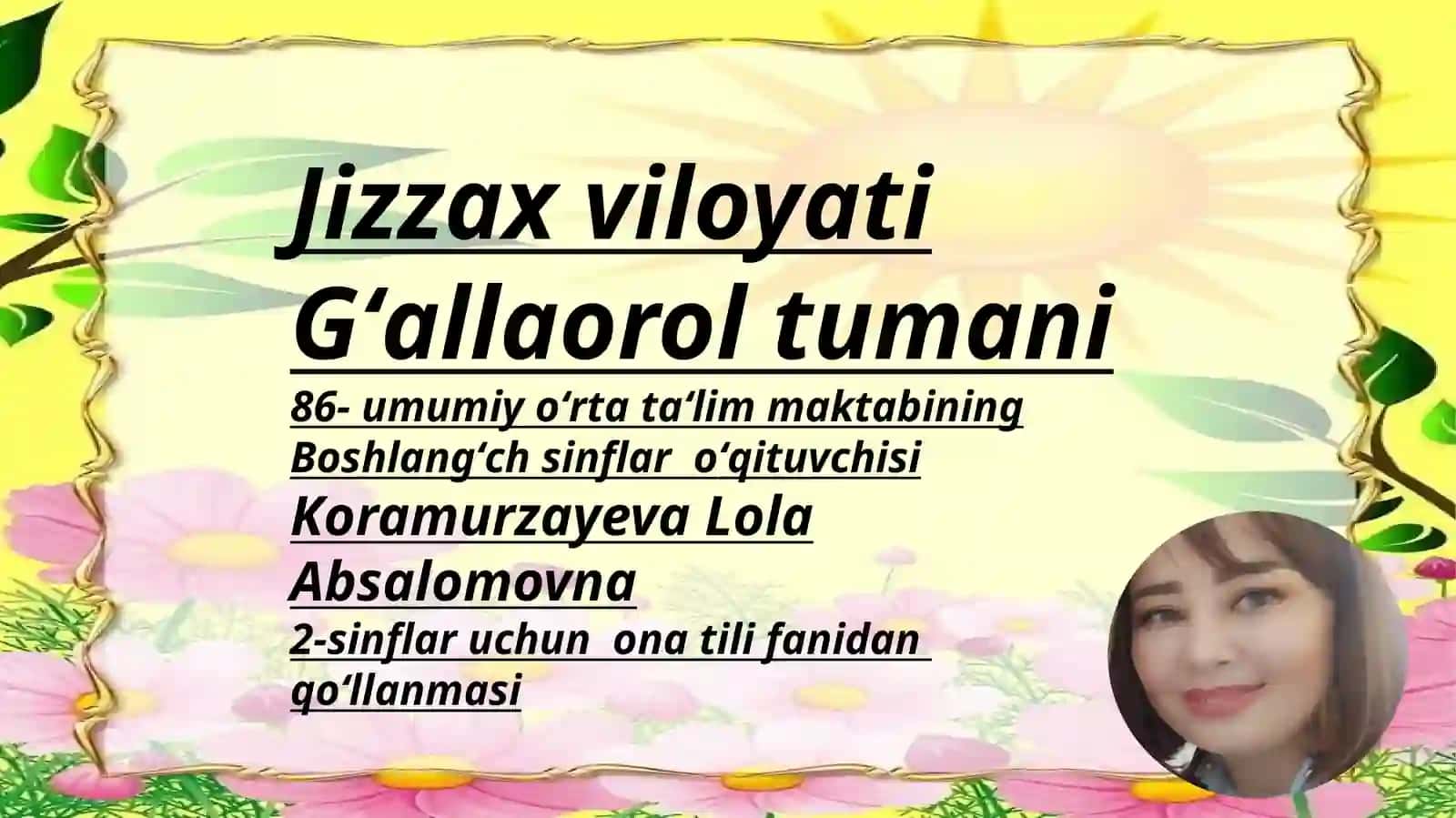 2-sinflar uchun ona tili fanidan qo‘llanmasi 2