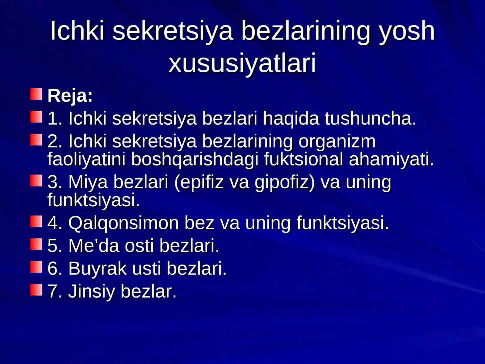 Iсhki sekretsiya bezlarining yosh xususiyatlari 2