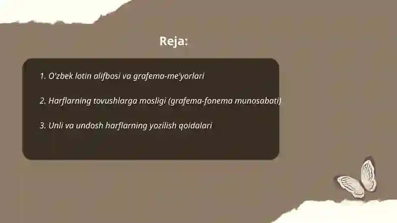 O'zbek tilining arfagrafik me'yorlari 2