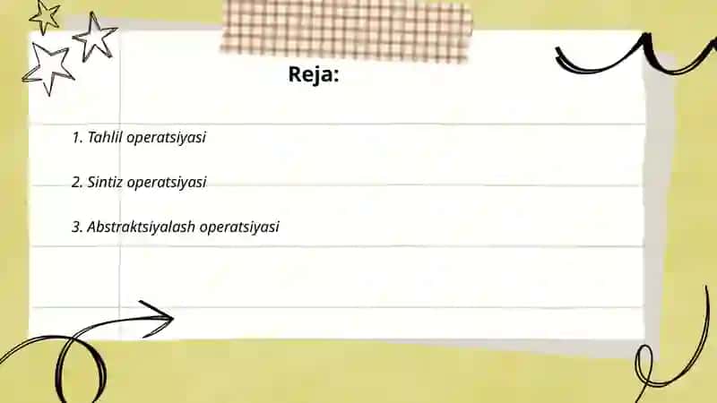 Tafakkur operatsiyalari 2