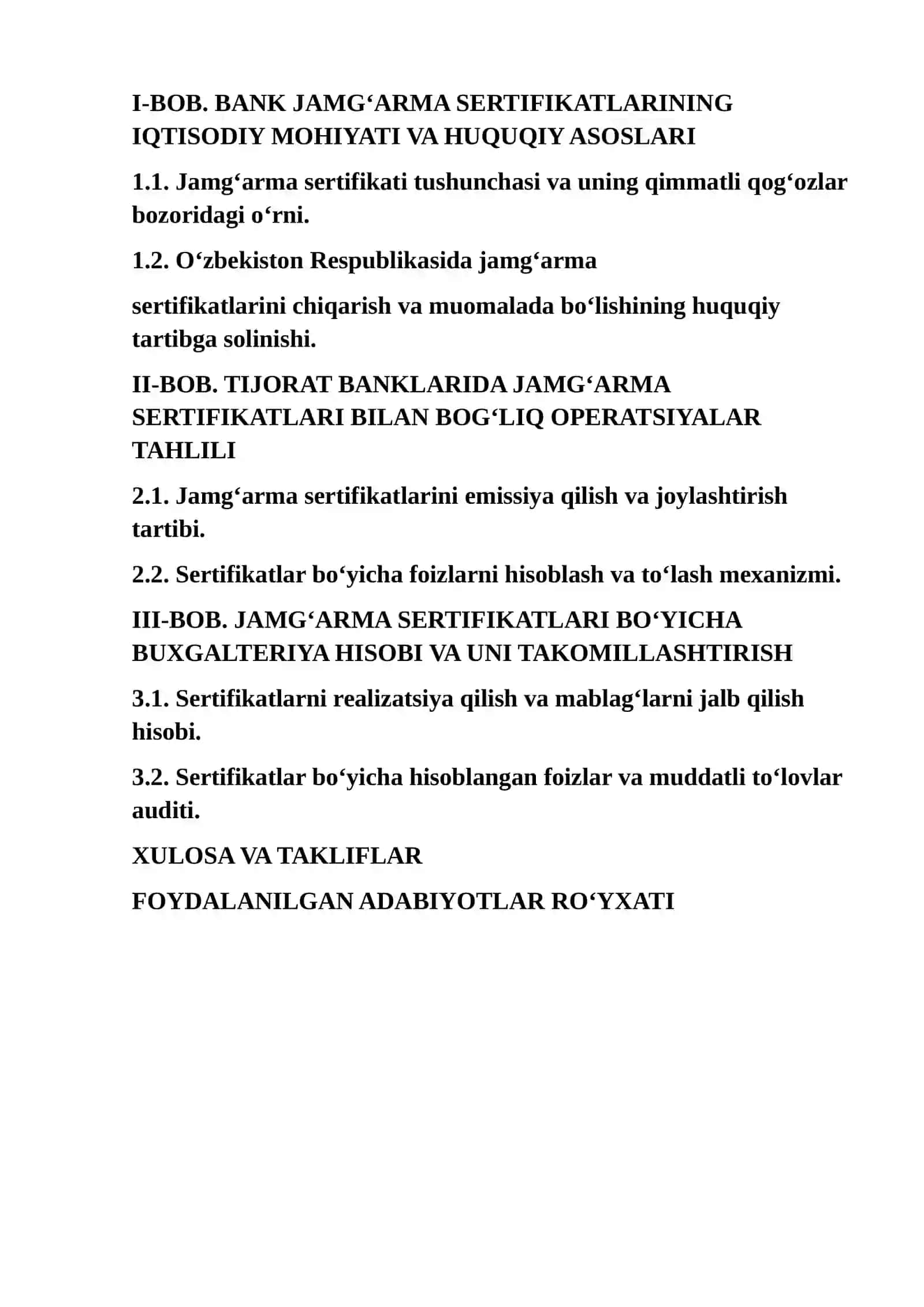 JAMG'ARMA SERTIFIKATI BO'YICHA OPERATSIYALAR VA ULARNING HISOBI 2