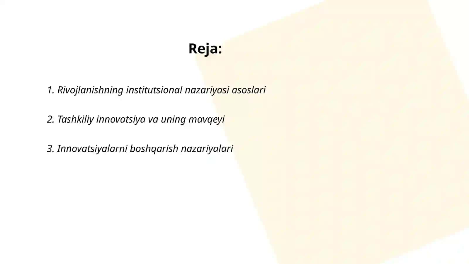 Rivojlanishning institutsional nazariyasi va tashkiliy innovatsiya subektlari 2