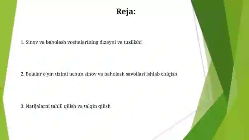 Bolalar oʻyinlari tizimi boʻyicha test va blis soʻrovnoma topshiriqlari 2