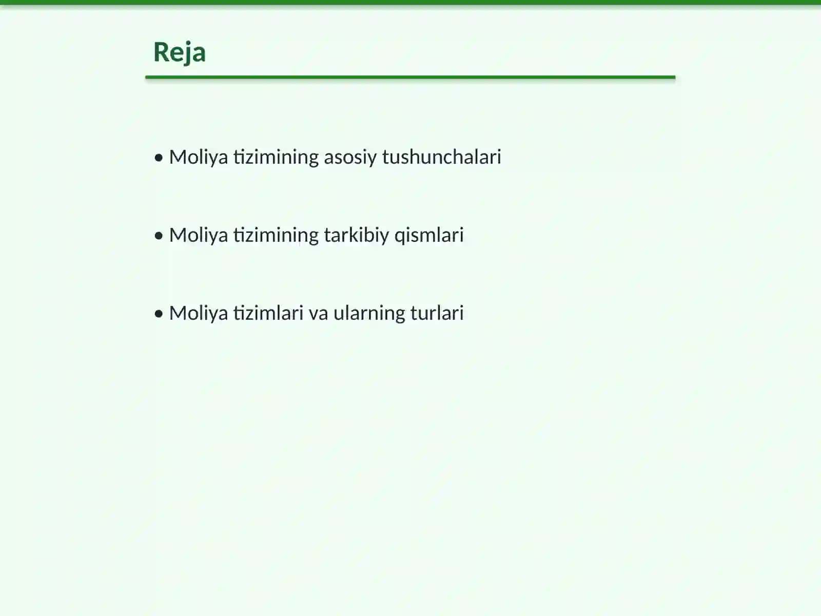 Moliya tizimi rivojlanishining tizimlari 2