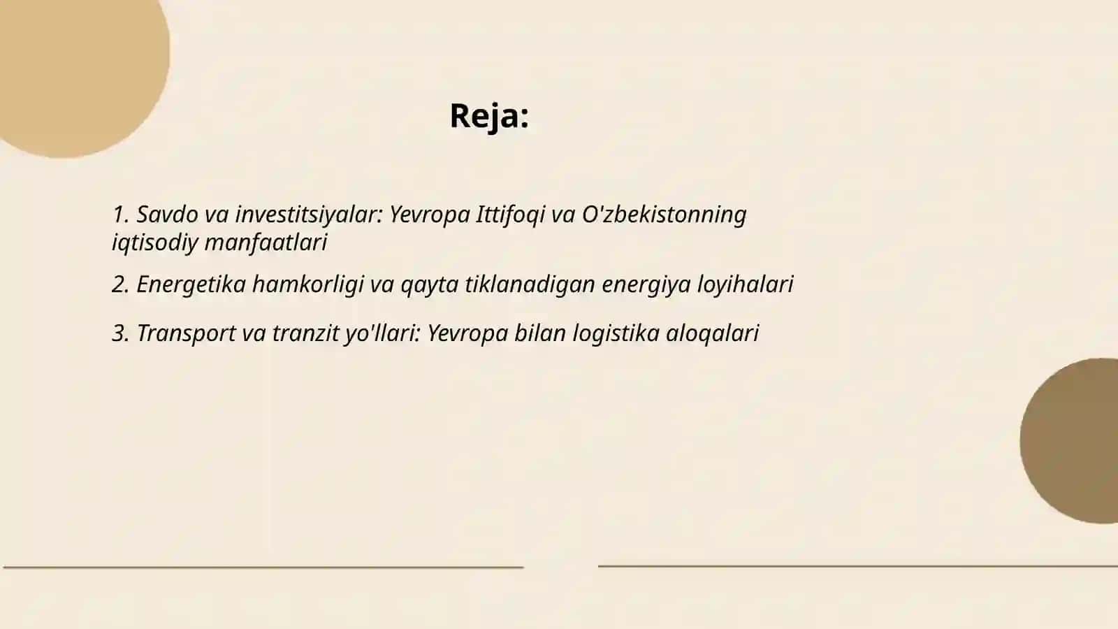 Yevropa Ittifoqi va O’zbekiston manfaatlarining o’zaro aloqasi 2