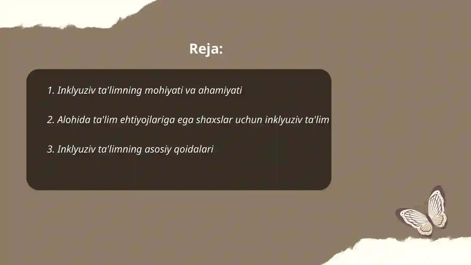Inklyuziv ta'lim va tarbiyalash konsepsiyasi 2