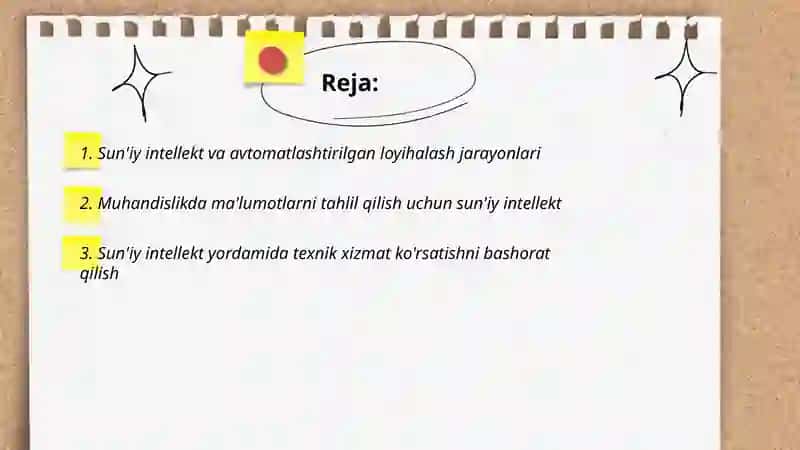 Sun'iy intellekt va avtomatlashtirilgan loyihalash jarayonlari 2