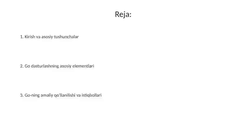 Golang dasturlash tili 2