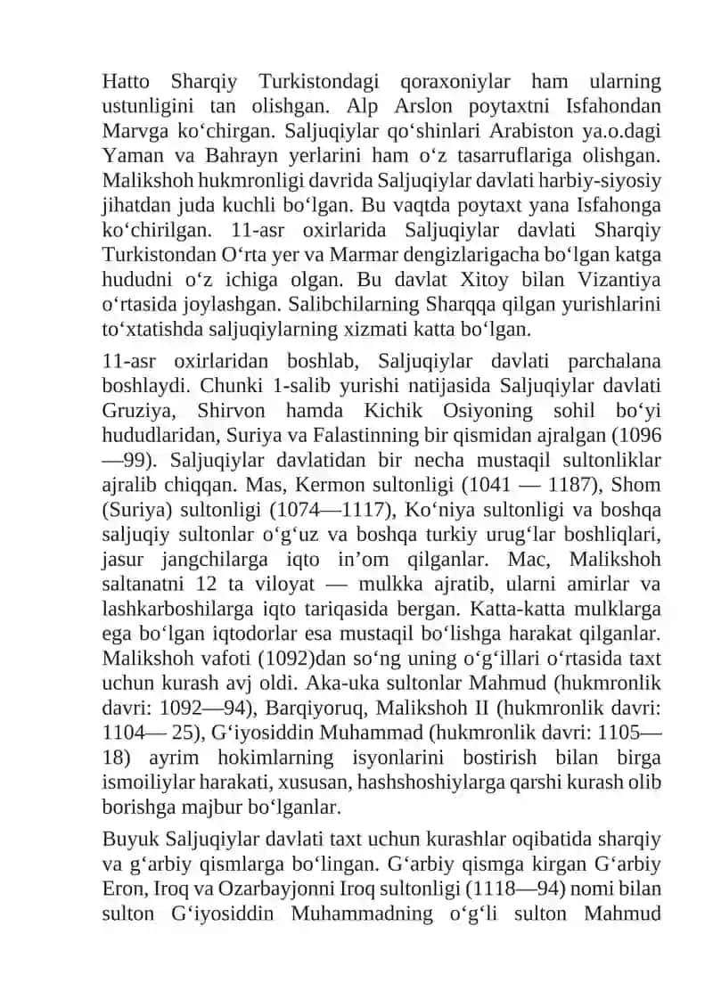 Saljuqiylar davlati 2