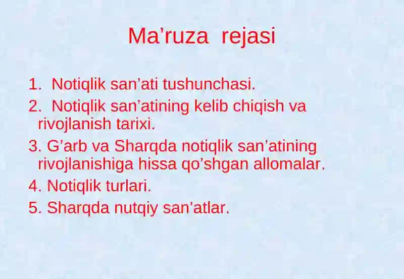 Notiqliksan’ati tarixi. G’arb va Sharq notiqligi 2