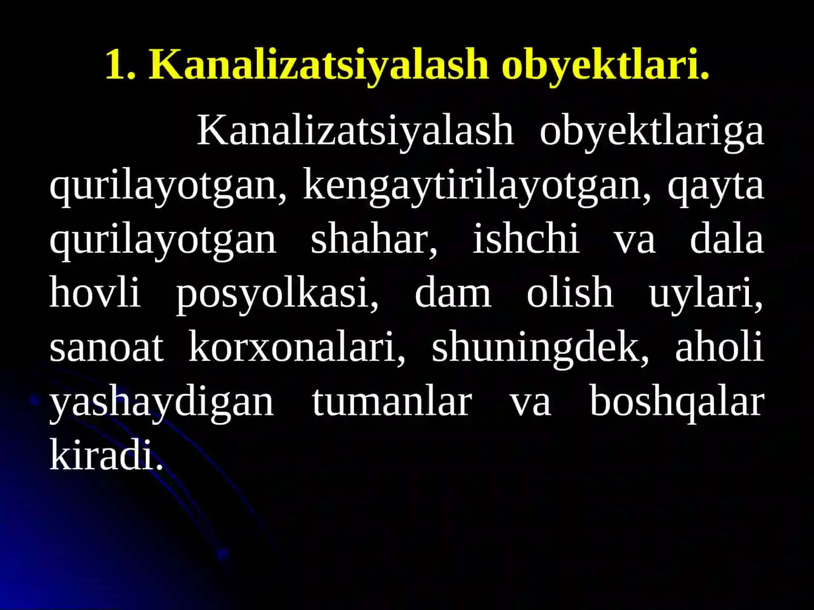 Kanalizatsiyani loyihalash 2