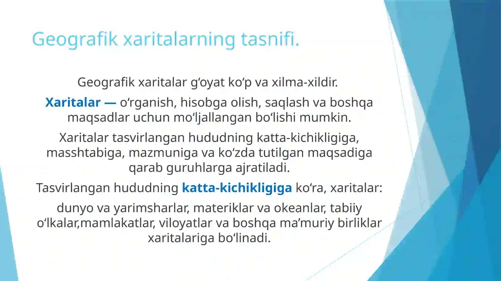Geografik xaritalar va ularning turlari 2