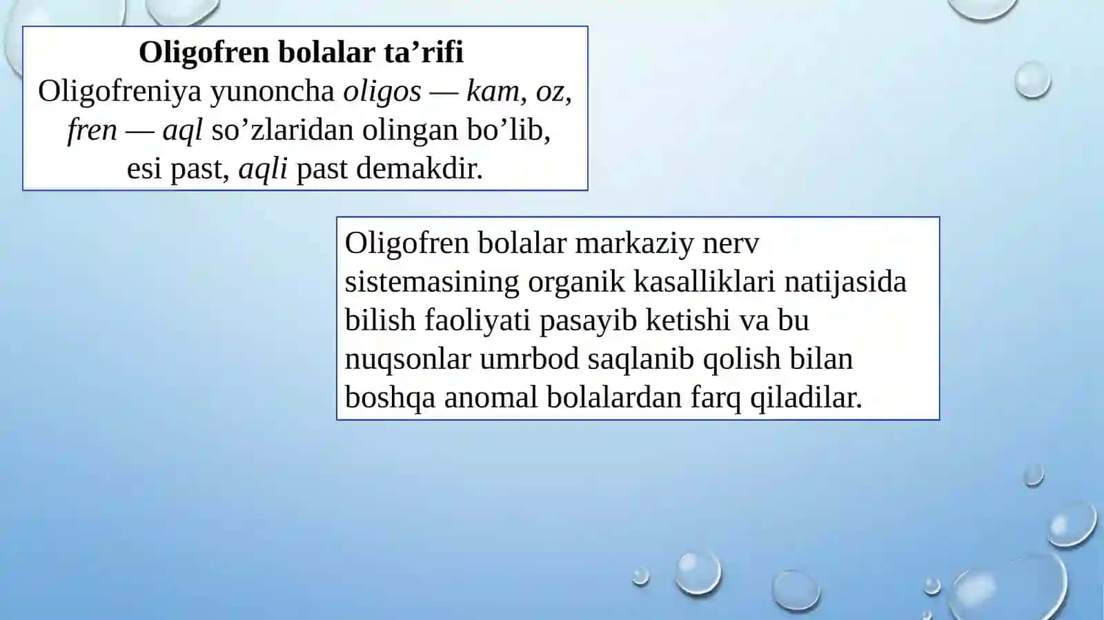 Oligofreniyada intellektual miqyos 2