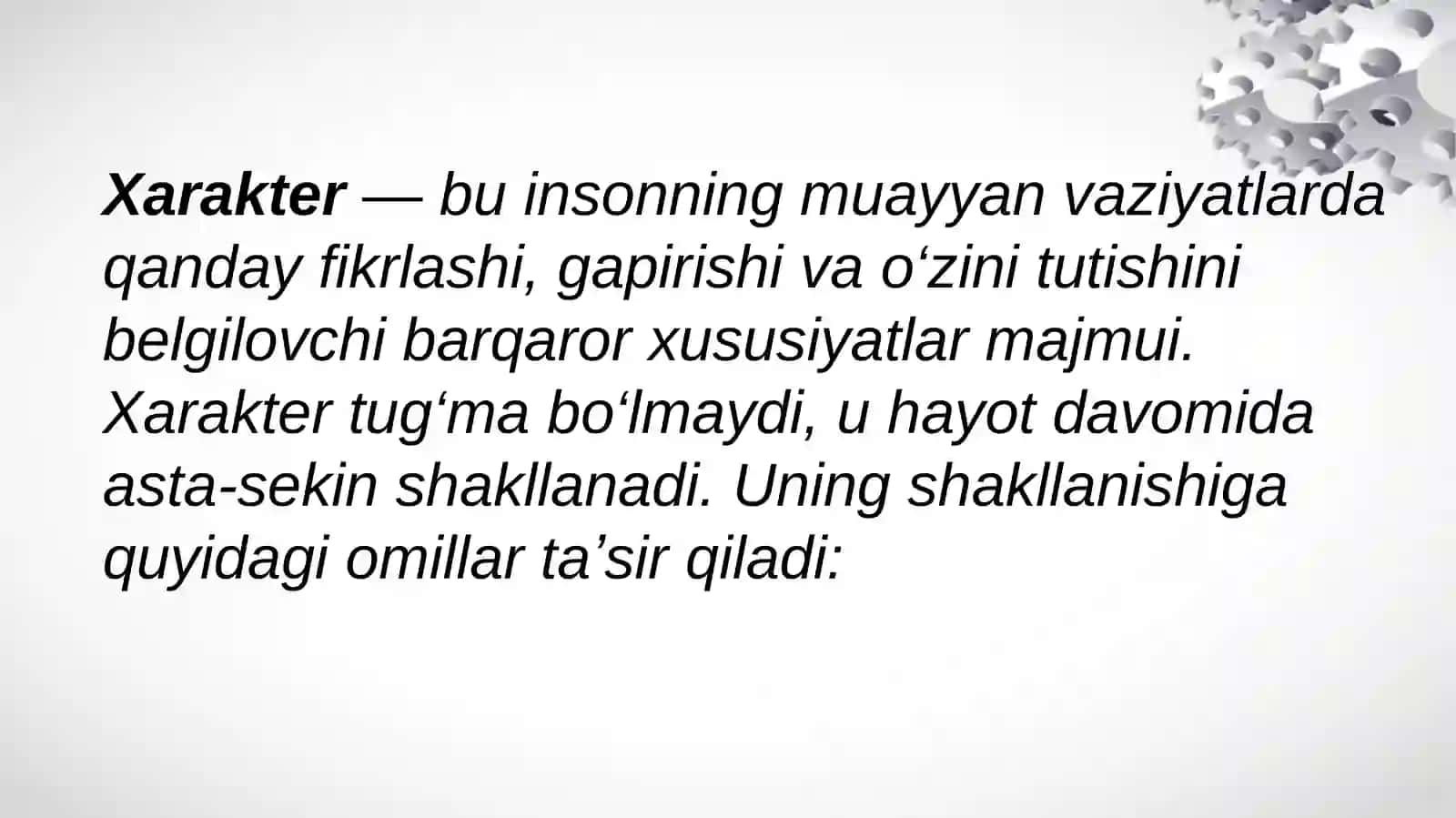 Xarakterning shakllanishi.Xarater aksentuatsiyasi 2
