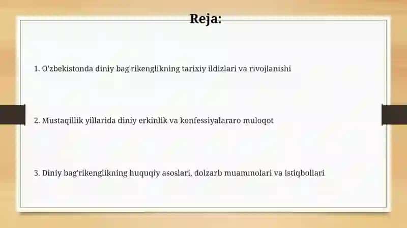 O'zbekistonda diniy bag'rikenglikning tarixiy ildizlari va rivojlanishi 2