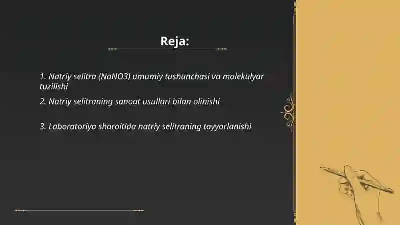Natriy selitra olinishi, xossalari va ahamiyati 2