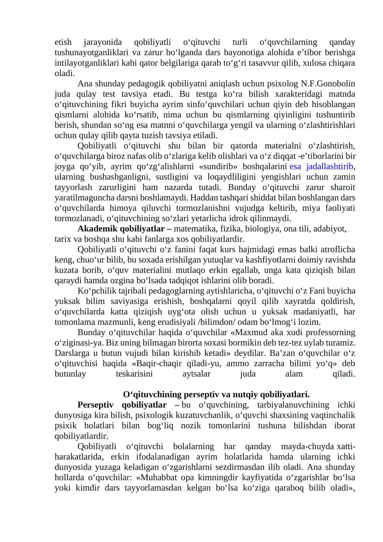 O‘qituvchining didaktik va akademik qobiliyatlari 2