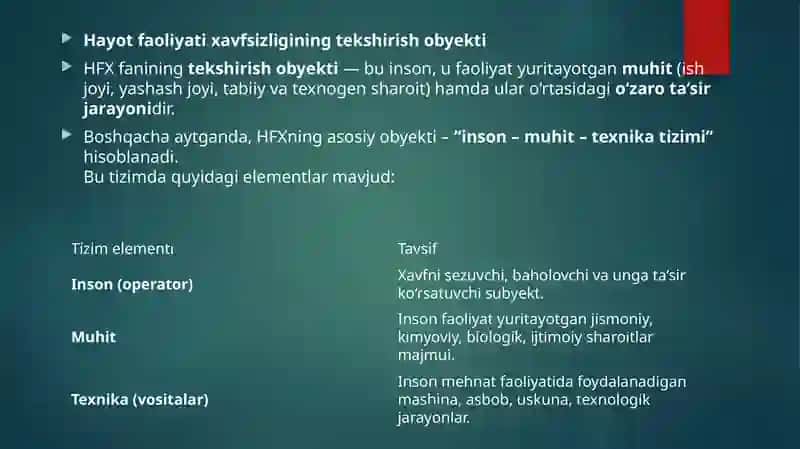 Hayot faoliyati xavfsizligi 2