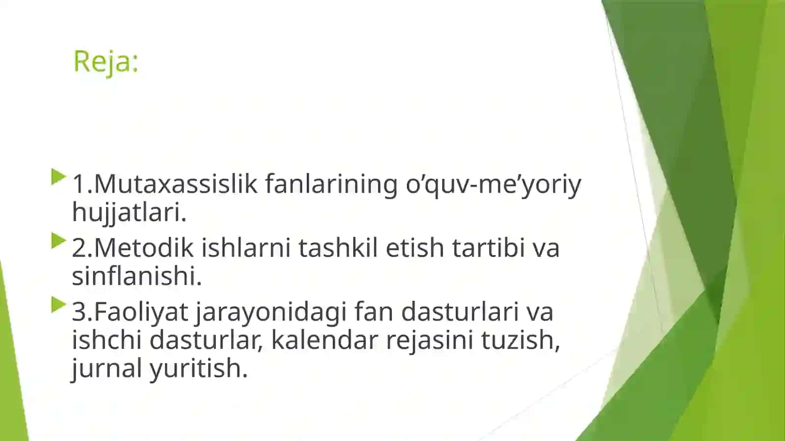 Mutaxassislik fanlari o’quv-me’yoriy hujjatlari va metodik ishlar 2