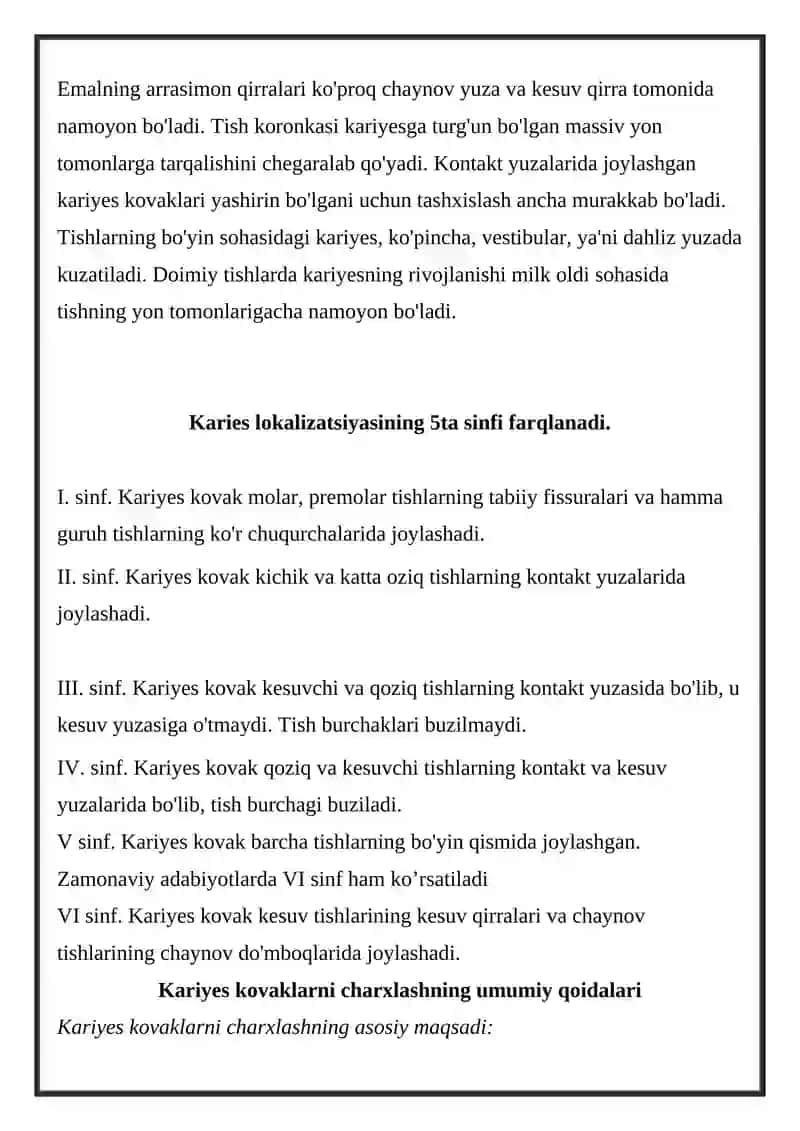 Tish kariyesi shakllariga boy bo‘lgan kovak muhitining patologik asoslanishi 2