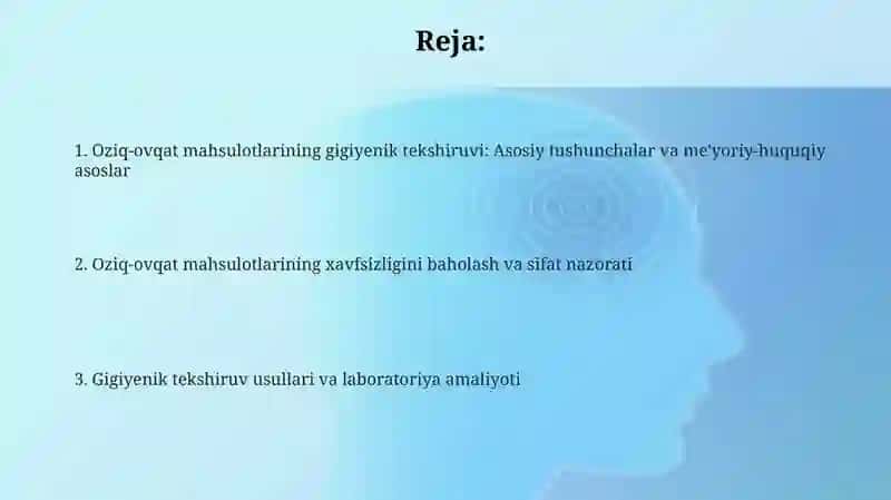 Oziq ovqat mahsulotlarining gigiyenik tekshirish ekspertizasi 2