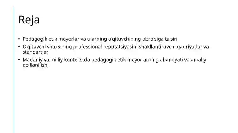 Pedagogik etik meyorlar va ularning o'qituvchining obro'siga ta'siri 2