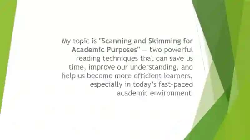 Scanning and skimming for academic purposes 2