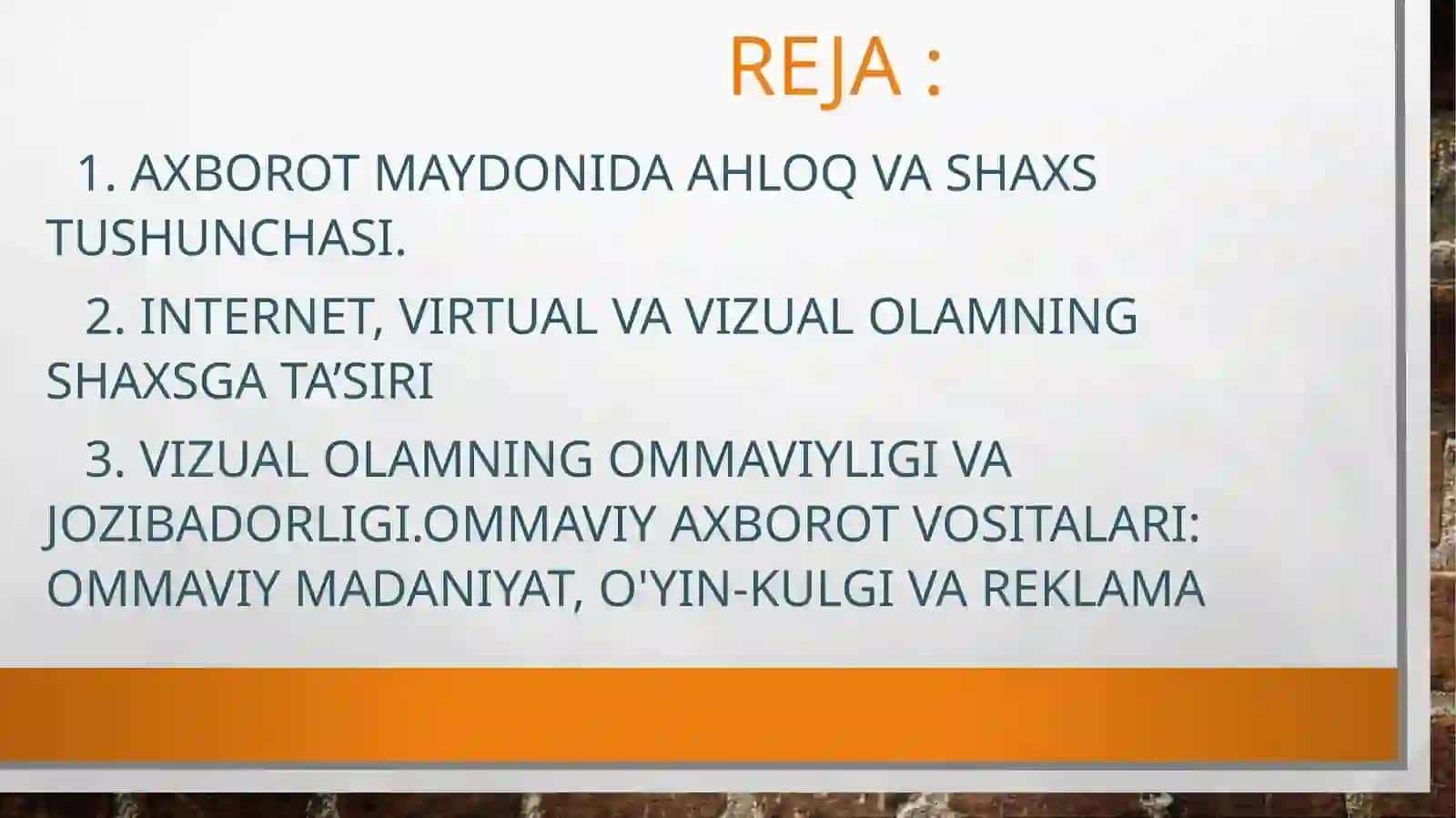 Mediamaydon da axborot-tarqatish madaniyati 2