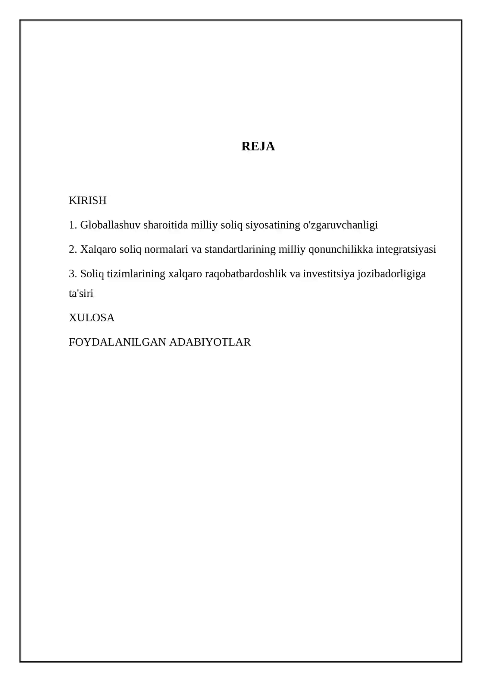 Xalqaro soliq muhitining milliy soliq tizimlariga ta'siri 2