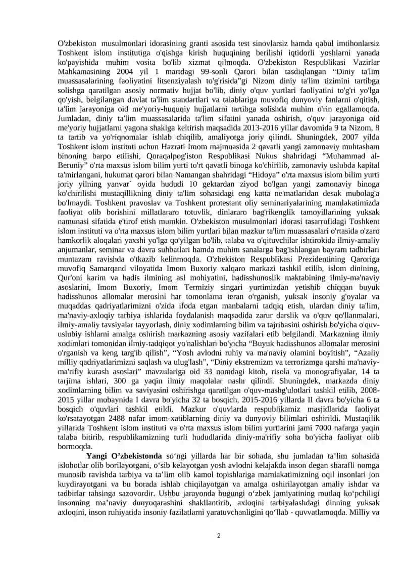 DUYOVIY BILIMLAR VA DINIY E’TIQOD BIRLIGIGA ERISHISHNING AHAMIYATI 2