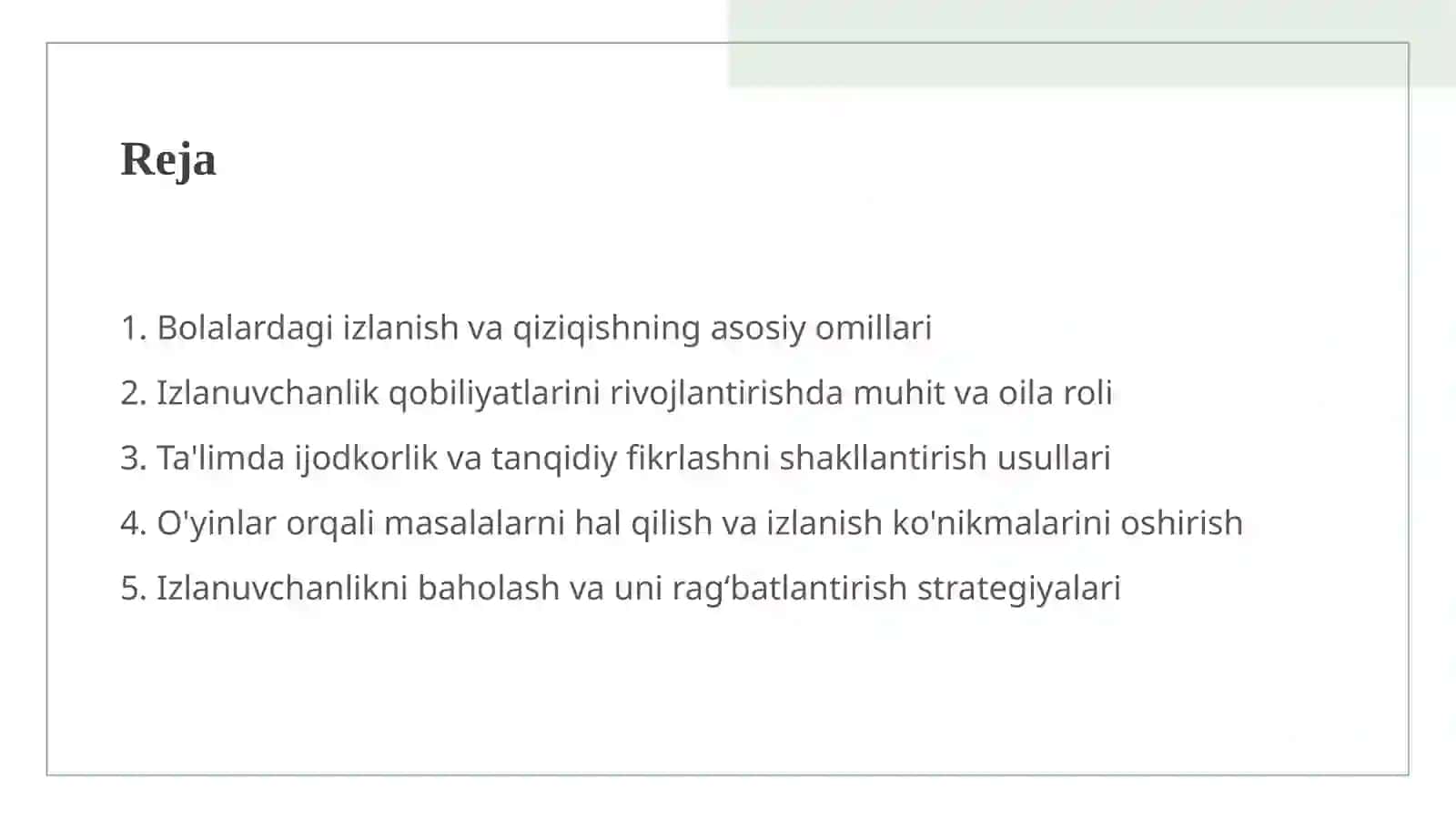 Bolalarda izlanuvchanlik qobiliyatlarini rivojlantirish 2