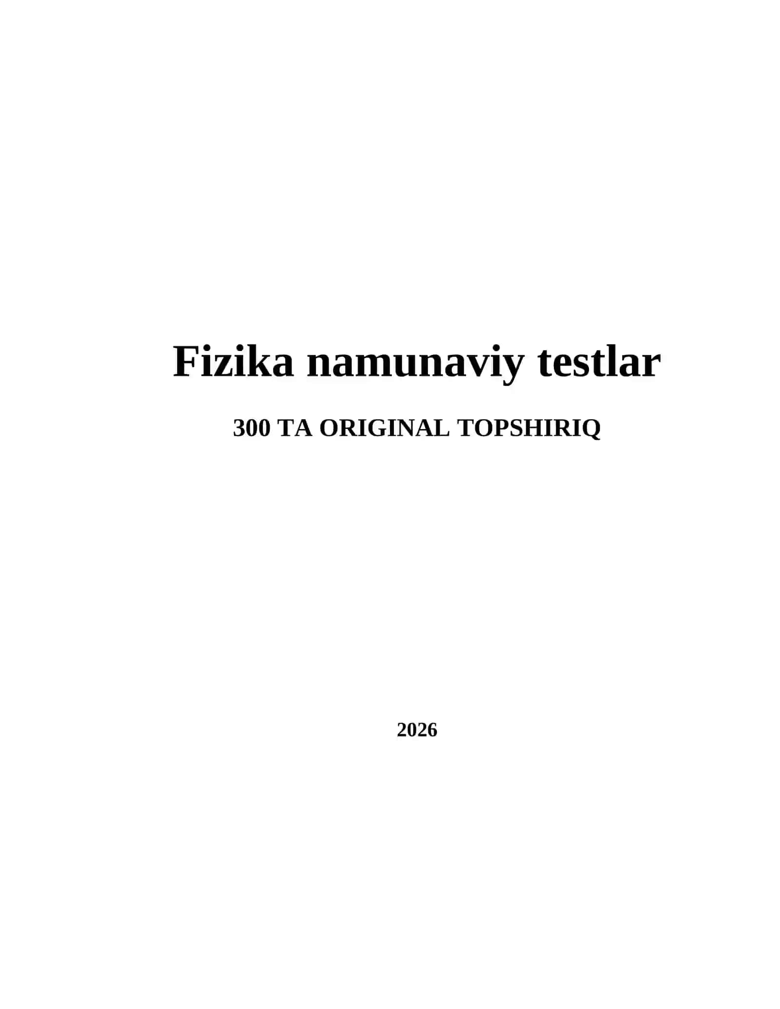 Fizika namunaviy testlar 2