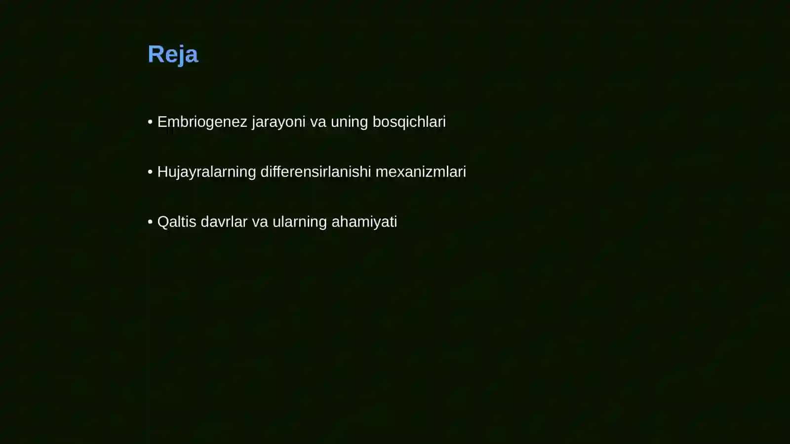 Embriogenezda hujayralarning differensirlanishi va qaltis davrlar 2