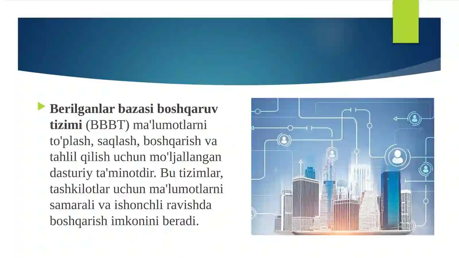 Berilganlar bazasi boshqaruvining texnik asoslari 2