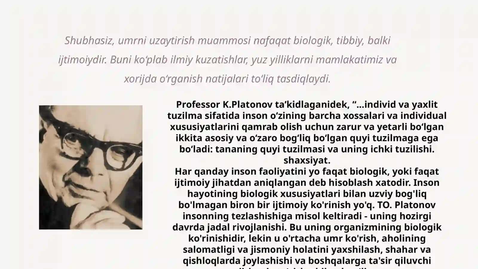 Uzoq umr ko'rishning biologik ijtimoiy va psixologik omillari 2