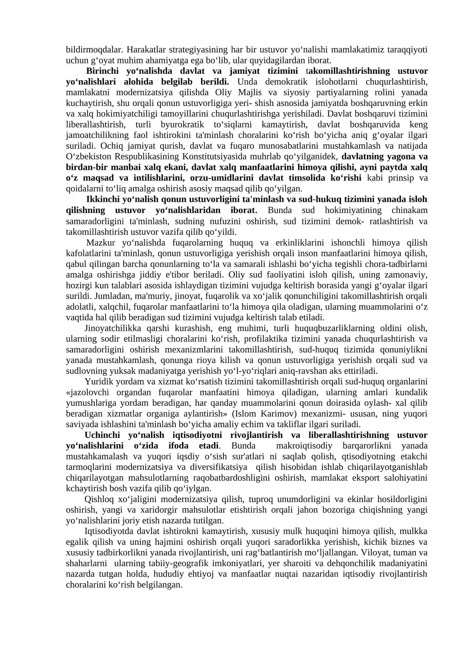 Yangi O‘zbekiston - milliy tiklanishdan-milliy yuksalish sari g’oyasining hayotga tadbiq etilishi 2