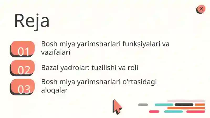 Bosh miya yarimsharlari. Bazal yadrolar 2
